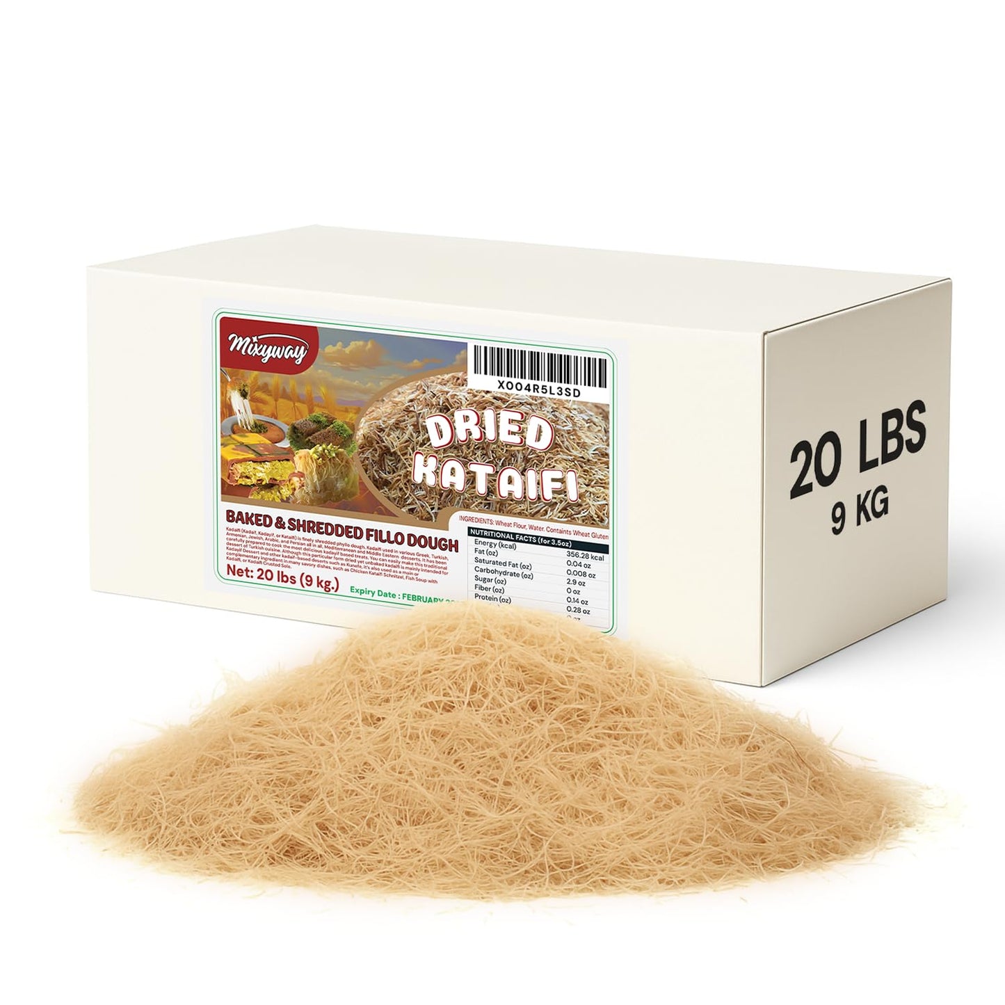 두바이 초콜릿용 볶은 카다이프 9kg (업소용) 터키 전통 디저트 · 베이커리 전문 재료